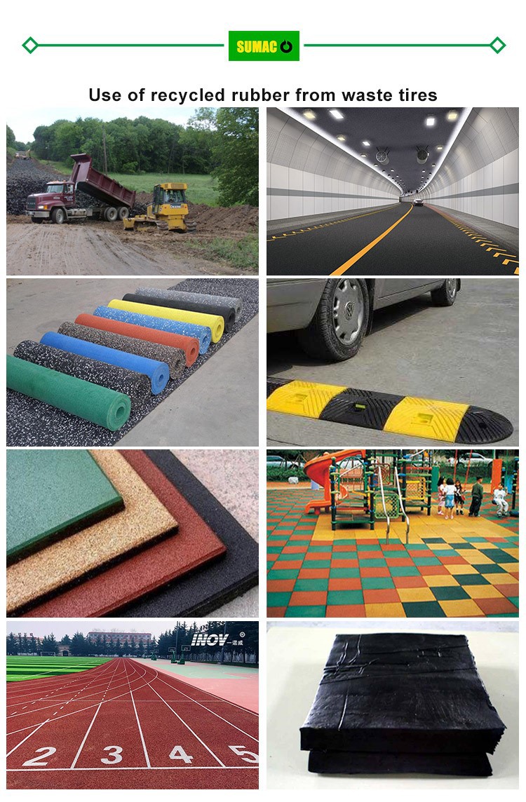 Use of recycled rubber from waste tires Use of recycled rubber from waste tires